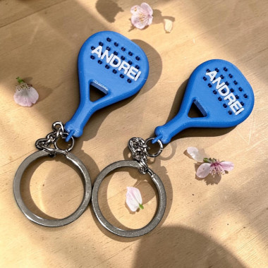 Breloc Personalizat Racheta Padel - Cu Nume