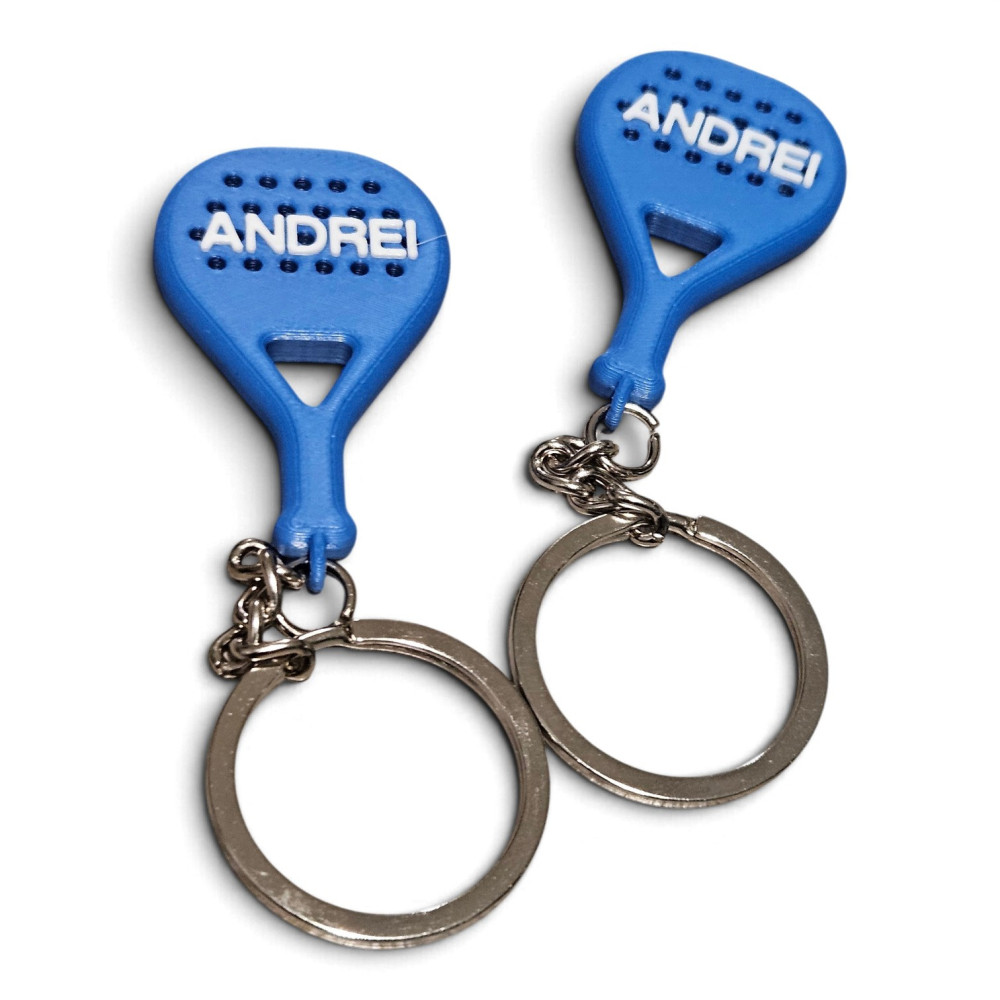 Breloc Personalizat Racheta Padel - Cu Nume