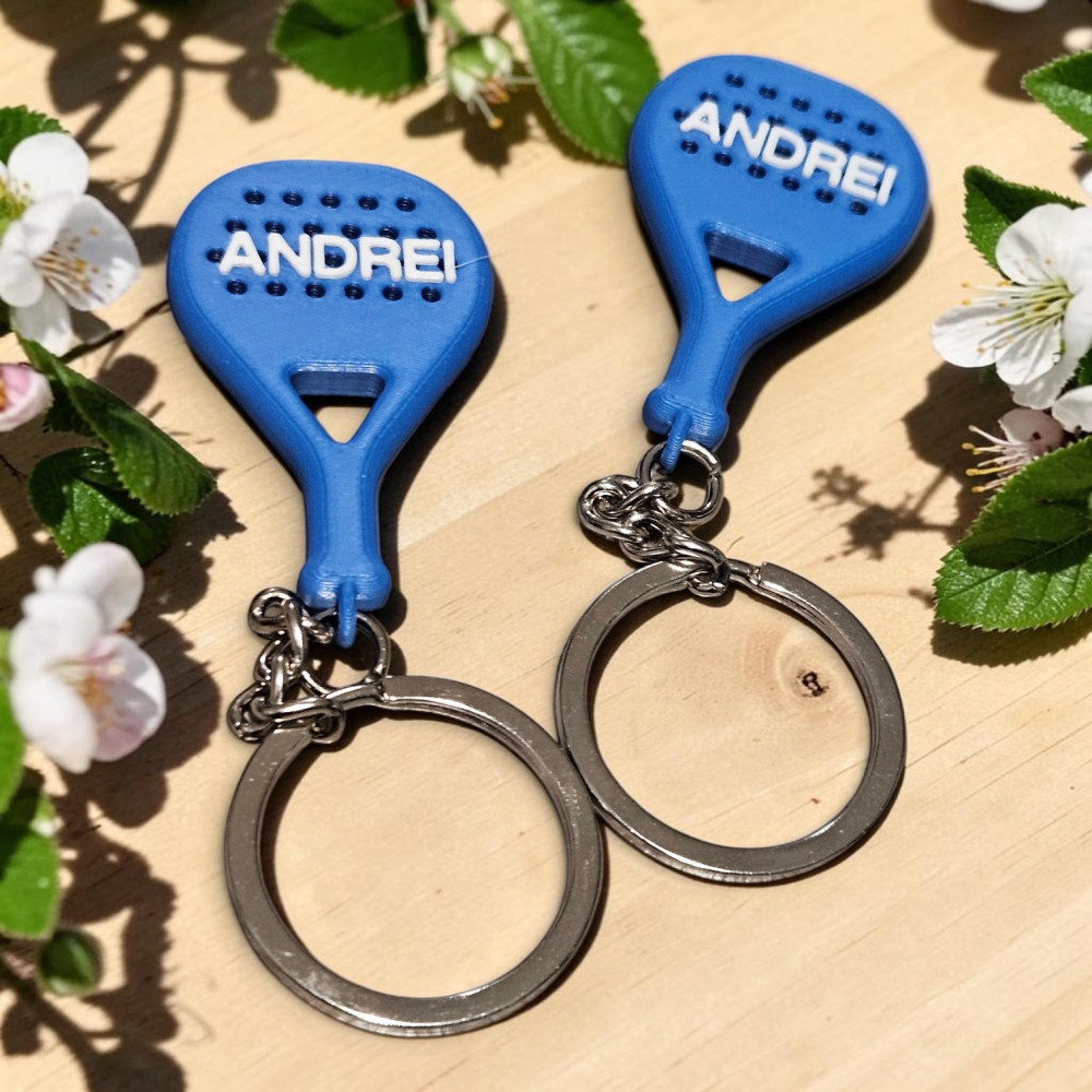 Breloc Personalizat Racheta Padel - Cu Nume